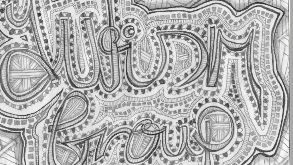 Pencil doodle drawing saying "Autism Group"