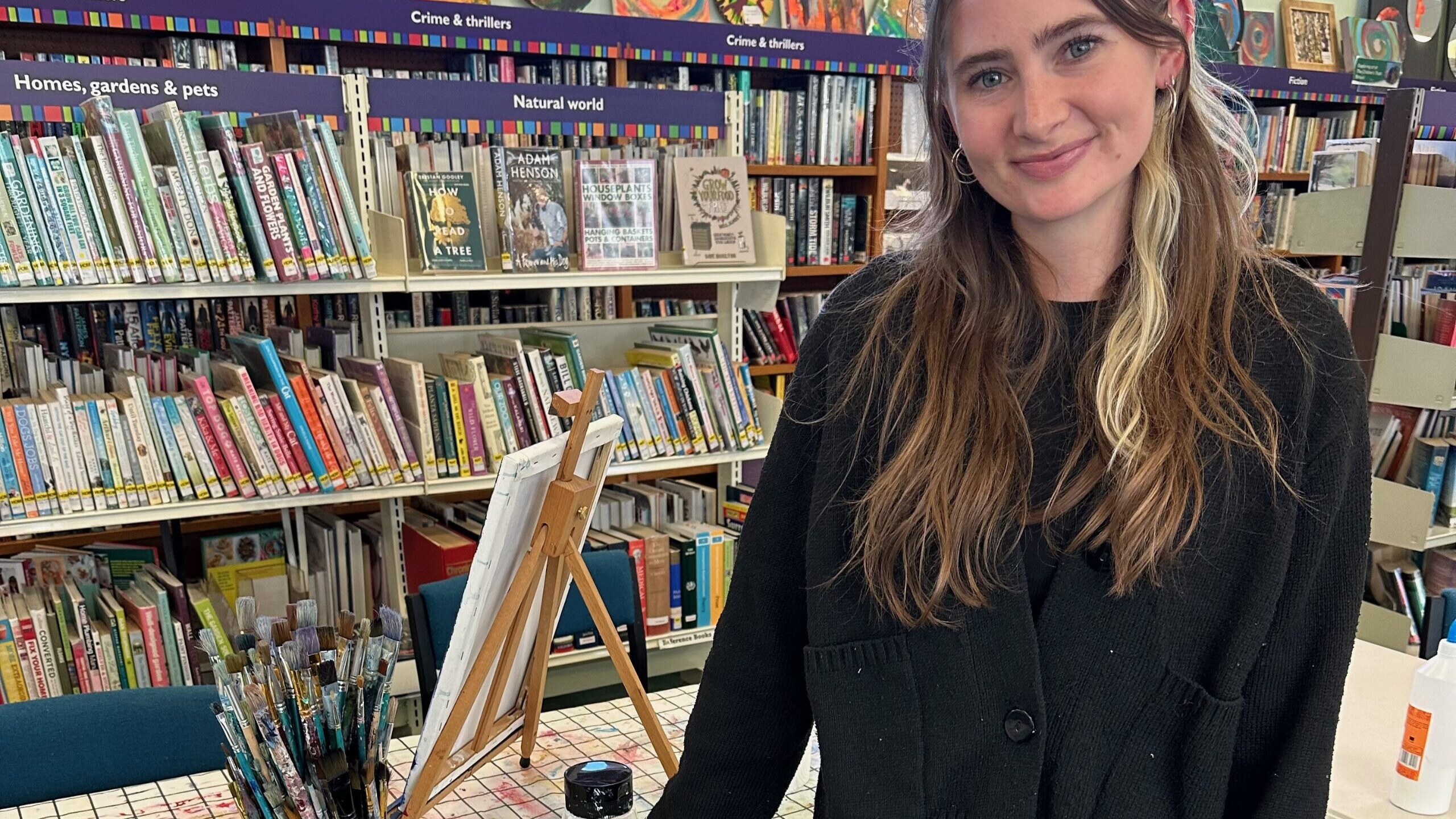 Photo of Louisa, MFT Art Facilitator at the Tattenham Library where she teaches every Tuesday.
