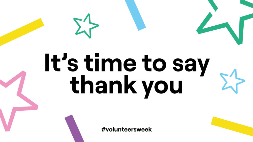 "It's time to say thank you poster" for Volunteer Week