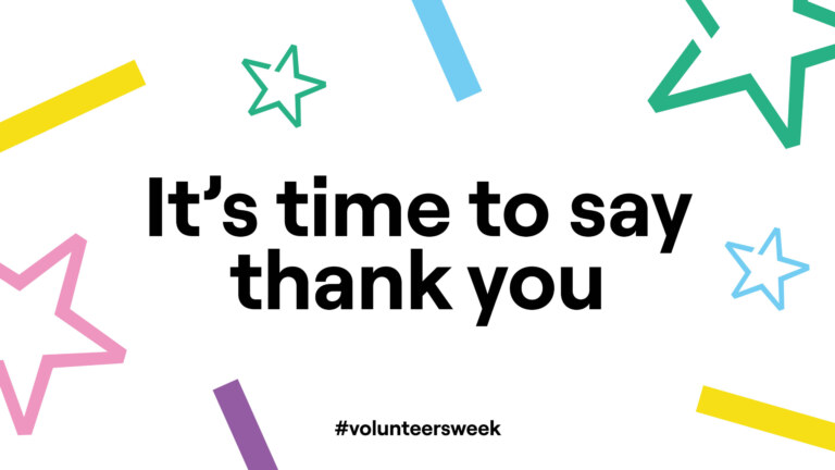 "It's time to say thank you poster" for Volunteer Week